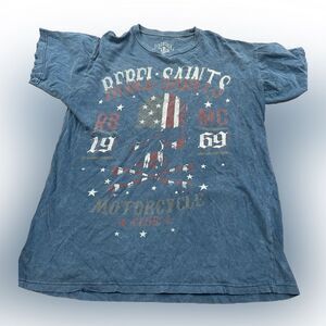Rebel Saints Motorcycle Club Skeleton Skull T-shirt